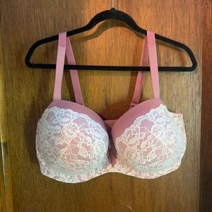 TORRID CURVE BODY™ ROSE PINK MICROFIBER & LACE DEMI BRA SIZE 40H